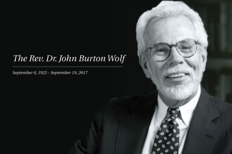 The Rev. Dr. John Burton Wolf | Transition in the life of All Souls Minister Emeritus