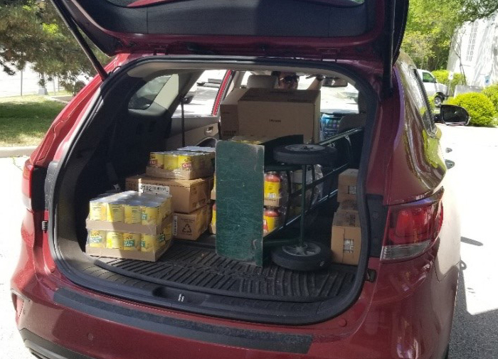 A car load of food from our pantry